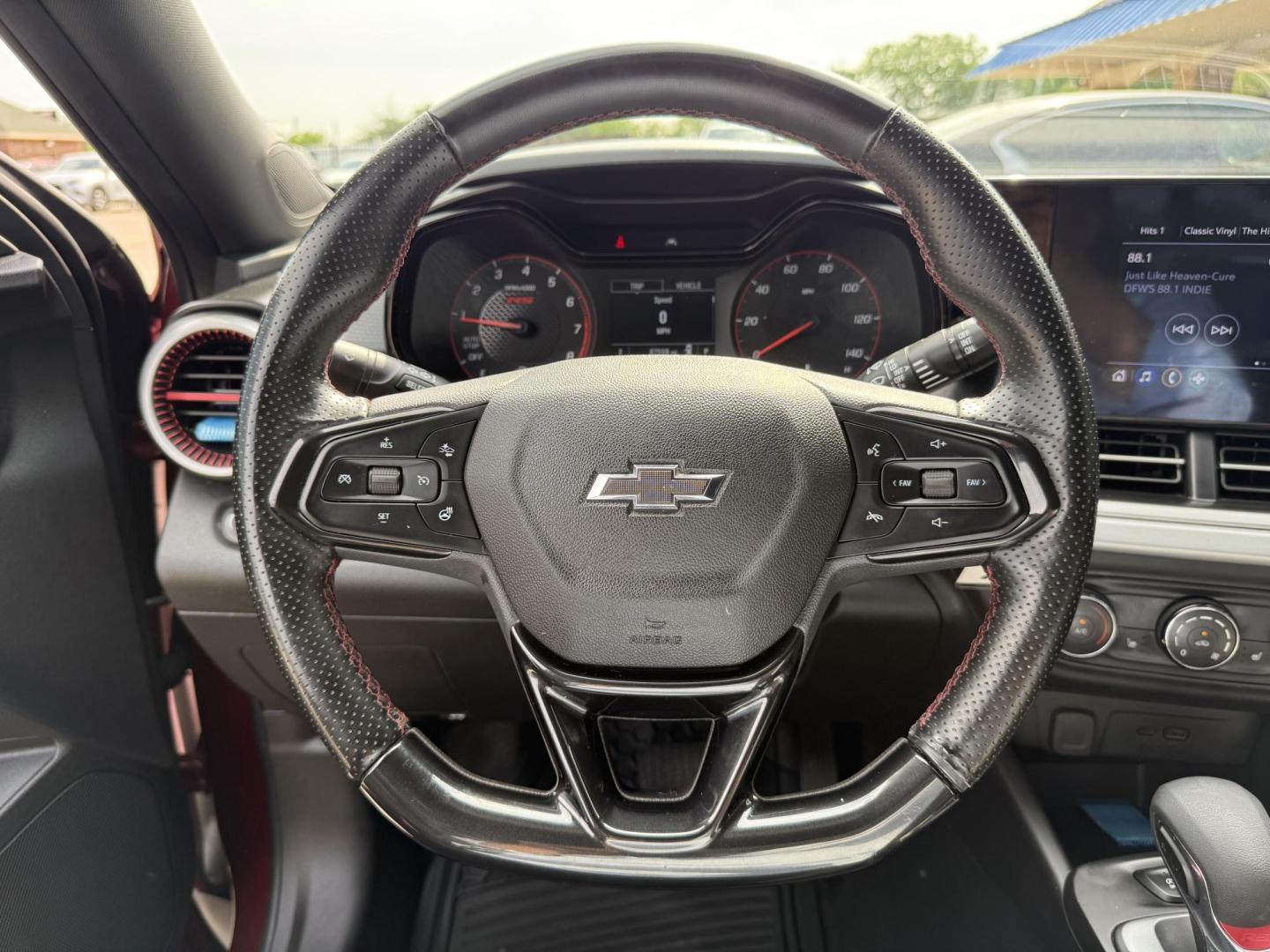 2024 /Jet Black/Gray w/Red Accents Chevrolet Trax 82597 (KL77LGE23RC) with an 1.2L L3 TURBO engine, 6-Speed Automatic transmission, located at 2401 E Main St., Grand Prairie, TX, 75050, (972) 262-4440, 32.748981, -96.969643 - Photo#1