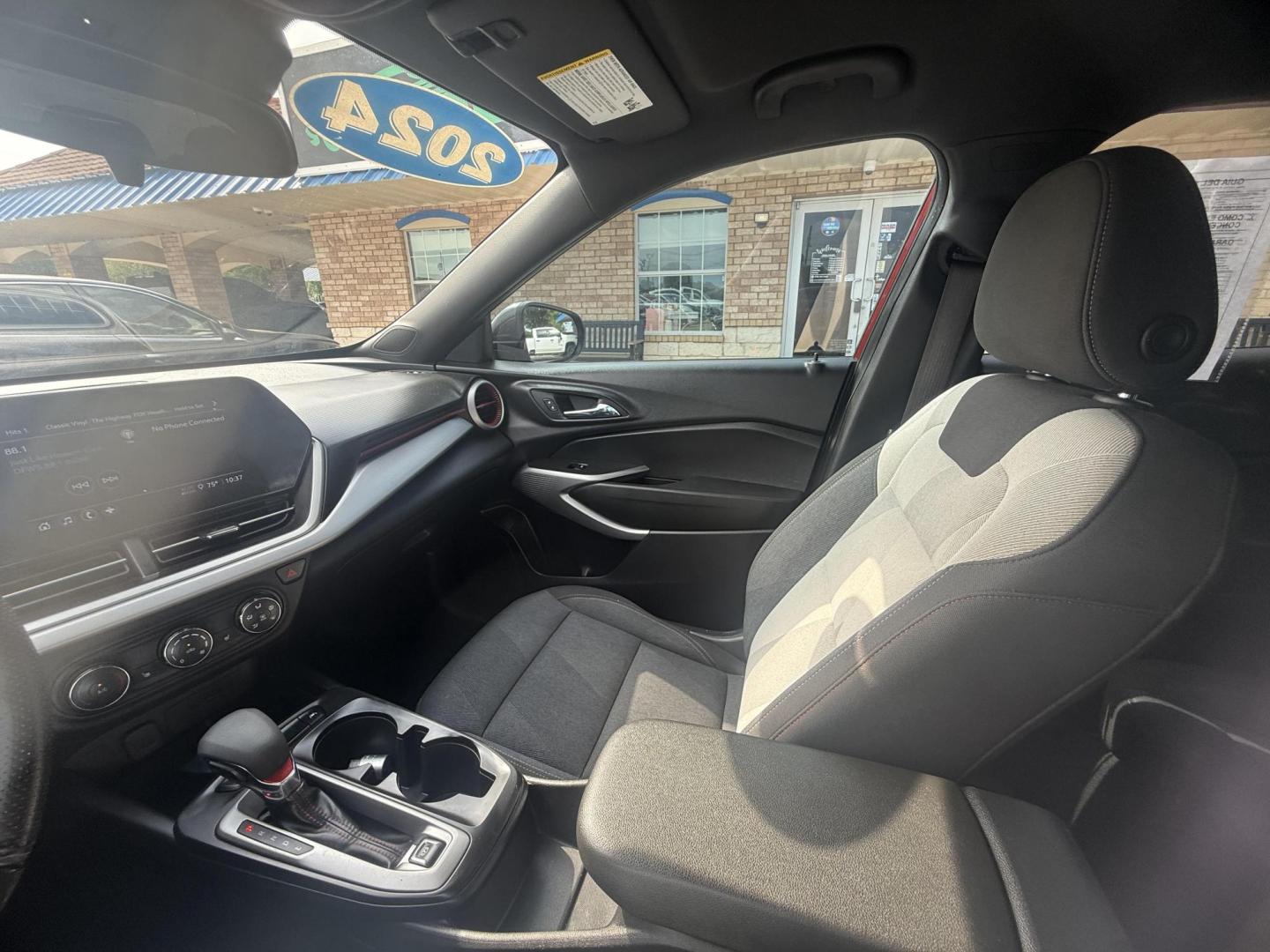 2024 /Jet Black/Gray w/Red Accents Chevrolet Trax 82597 (KL77LGE23RC) with an 1.2L L3 TURBO engine, 6-Speed Automatic transmission, located at 2401 E Main St., Grand Prairie, TX, 75050, (972) 262-4440, 32.748981, -96.969643 - Photo#22