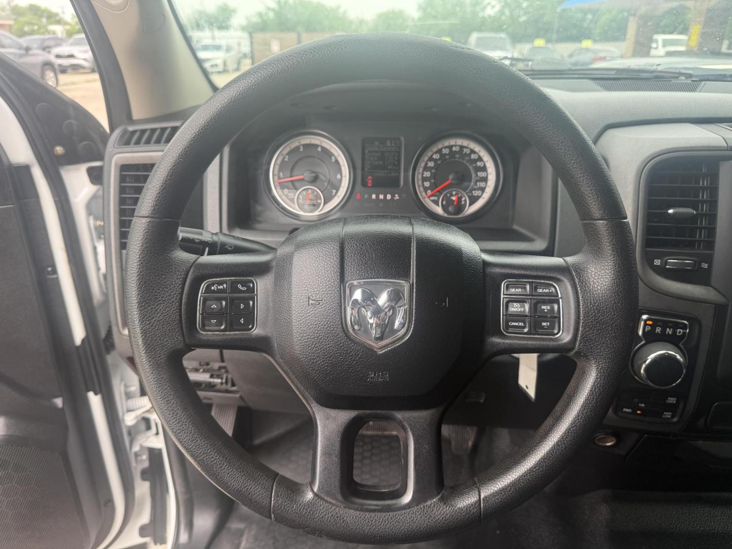 2016 Bright White Clear Coat /Black/Diesel Gray, cloth Black/Diesel Gray, vinyl RAM 1500 53809 (1C6RR7ST4GS) with an 5.7L V8 OHV 16V engine, 8-Speed Automatic transmission, located at 2401 E Main St., Grand Prairie, TX, 75050, (972) 262-4440, 32.748981, -96.969643 - Photo#21