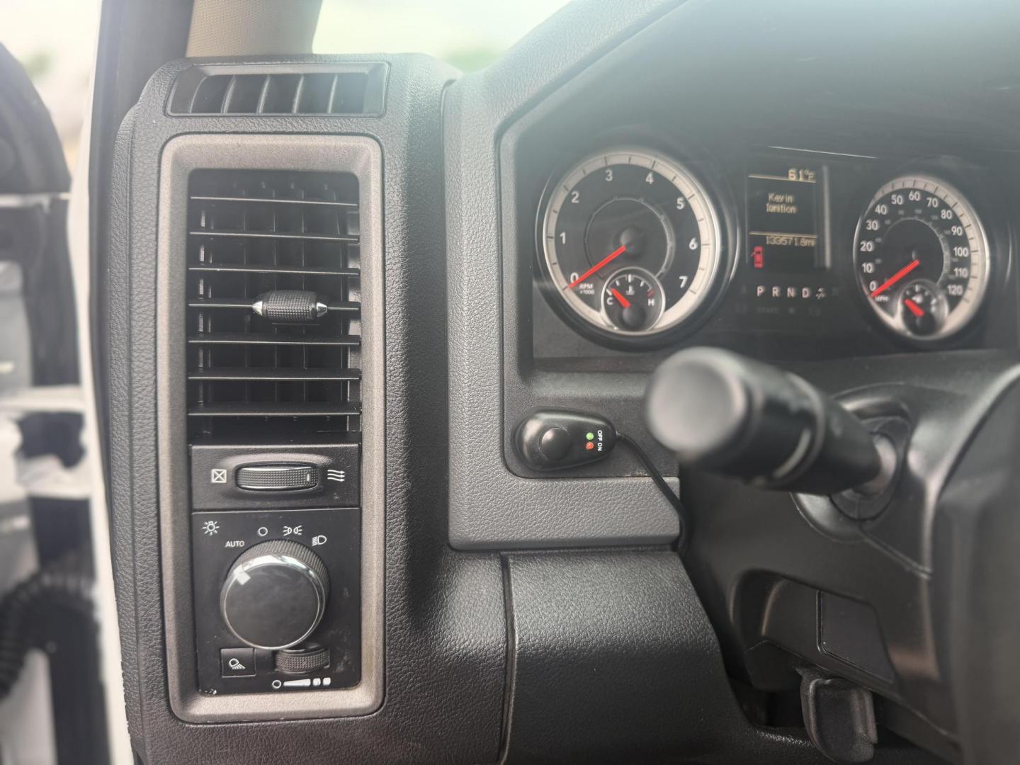 2016 Bright White Clear Coat /Black/Diesel Gray, cloth Black/Diesel Gray, vinyl RAM 1500 53809 (1C6RR7ST4GS) with an 5.7L V8 OHV 16V engine, 8-Speed Automatic transmission, located at 2401 E Main St., Grand Prairie, TX, 75050, (972) 262-4440, 32.748981, -96.969643 - Photo#27