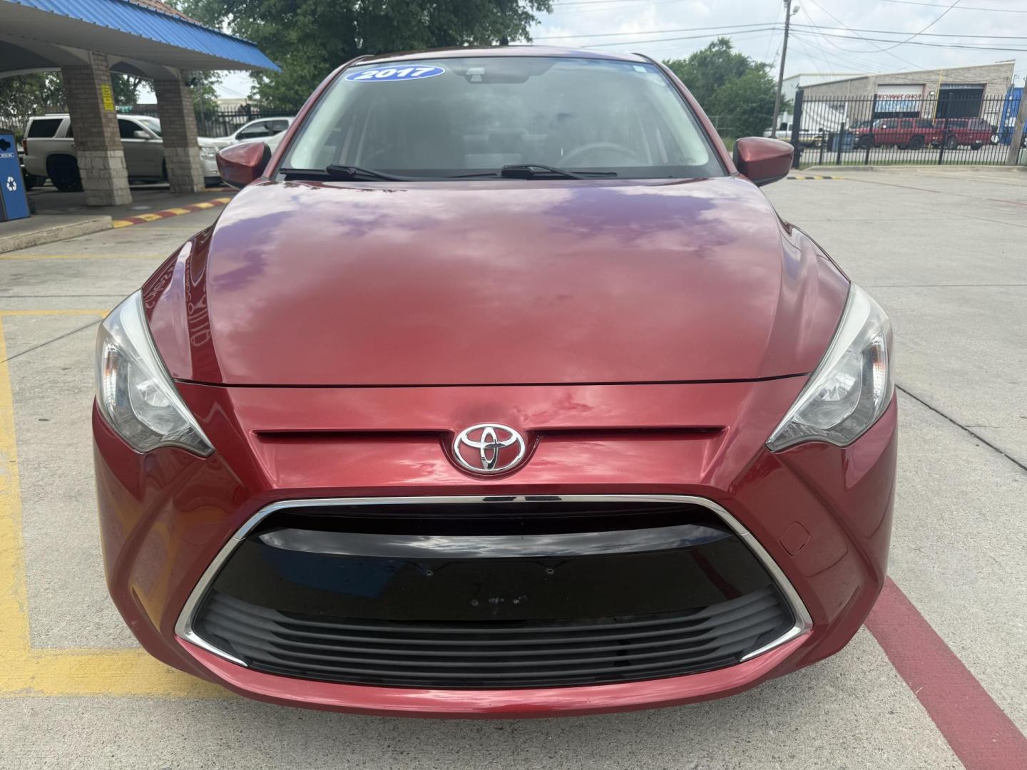 2017 /Mid-Blue Black, cloth Toyota Yaris iA 56227 (3MYDLBYVXHY) with an 1.5L L4 DOHC 16V engine, 6-Speed Automatic transmission, located at 2401 E Main St., Grand Prairie, TX, 75050, (972) 262-4440, 32.748981, -96.969643 - Photo#3