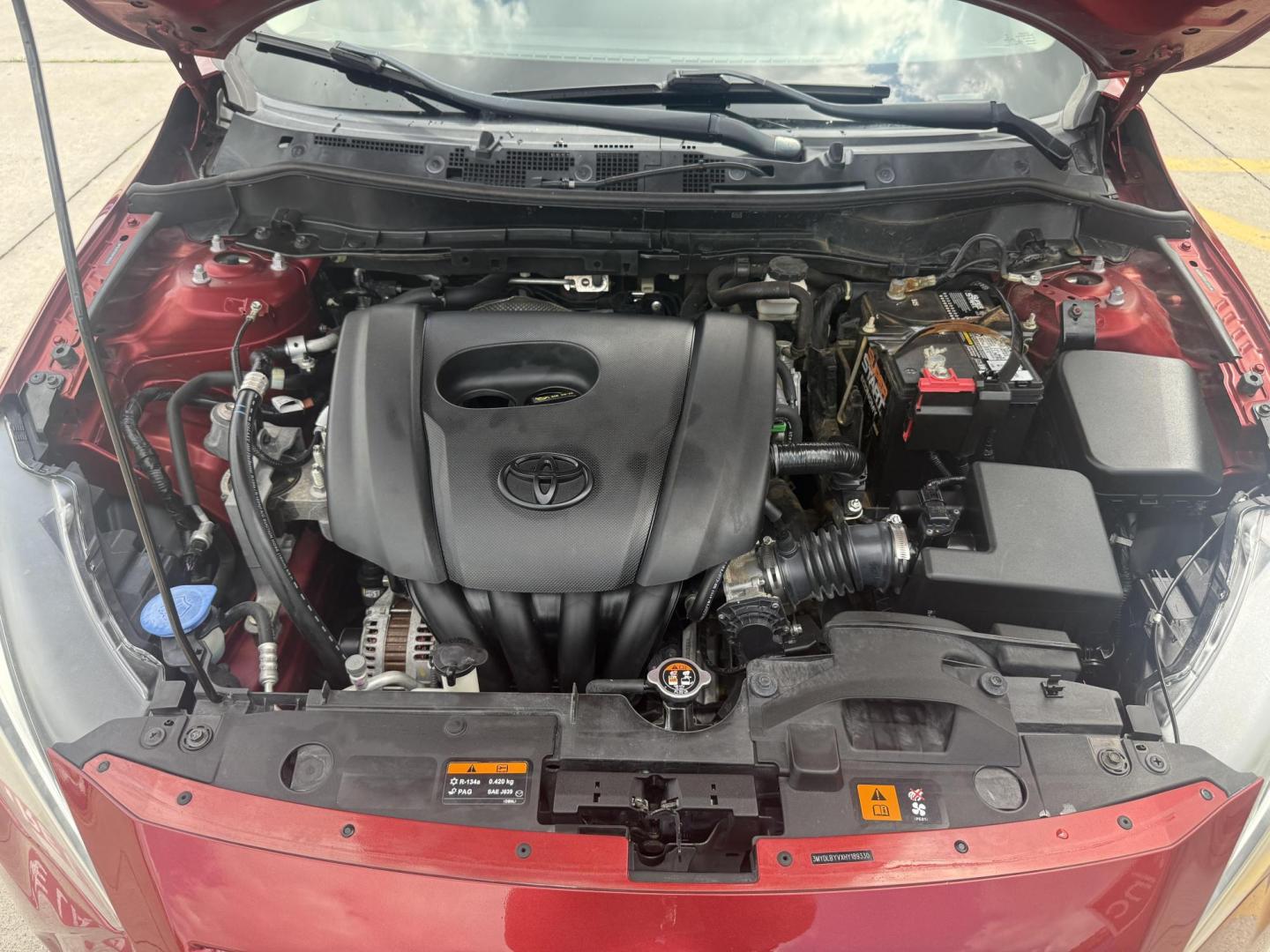 2017 /Mid-Blue Black, cloth Toyota Yaris iA 56227 (3MYDLBYVXHY) with an 1.5L L4 DOHC 16V engine, 6-Speed Automatic transmission, located at 2401 E Main St., Grand Prairie, TX, 75050, (972) 262-4440, 32.748981, -96.969643 - Photo#4
