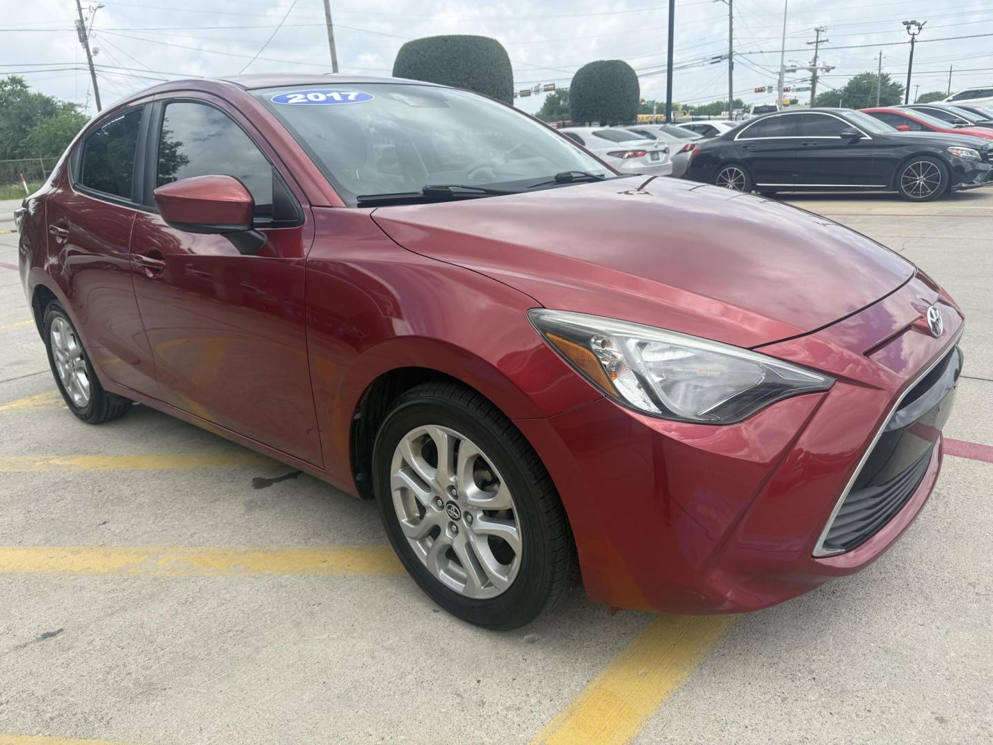 2017 /Mid-Blue Black, cloth Toyota Yaris iA 56227 (3MYDLBYVXHY) with an 1.5L L4 DOHC 16V engine, 6-Speed Automatic transmission, located at 2401 E Main St., Grand Prairie, TX, 75050, (972) 262-4440, 32.748981, -96.969643 - Photo#12