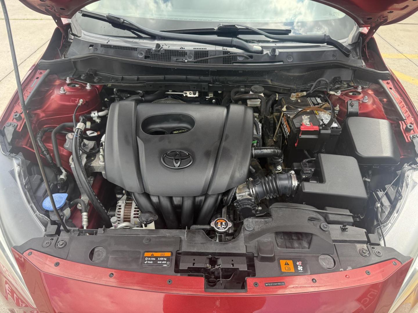 2017 /Mid-Blue Black, cloth Toyota Yaris iA 56227 (3MYDLBYVXHY) with an 1.5L L4 DOHC 16V engine, 6-Speed Automatic transmission, located at 2401 E Main St., Grand Prairie, TX, 75050, (972) 262-4440, 32.748981, -96.969643 - Photo#24