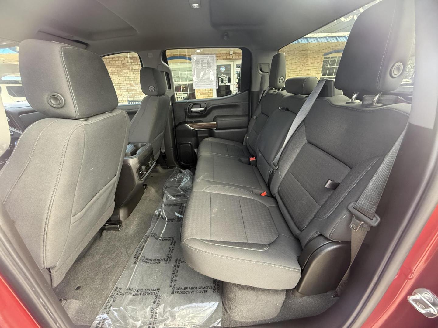 2021 Red Hot /Gideon/Very Dark Atmosphere, cloth Gideon/Very Dar Chevrolet Silverado 1500 74658 (1GCPWDEKXMZ) with an 2.7L L4 DOHC 16V TURBO engine, 6-Speed Automatic transmission, located at 2401 E Main St., Grand Prairie, TX, 75050, (972) 262-4440, 32.748981, -96.969643 - Photo#2