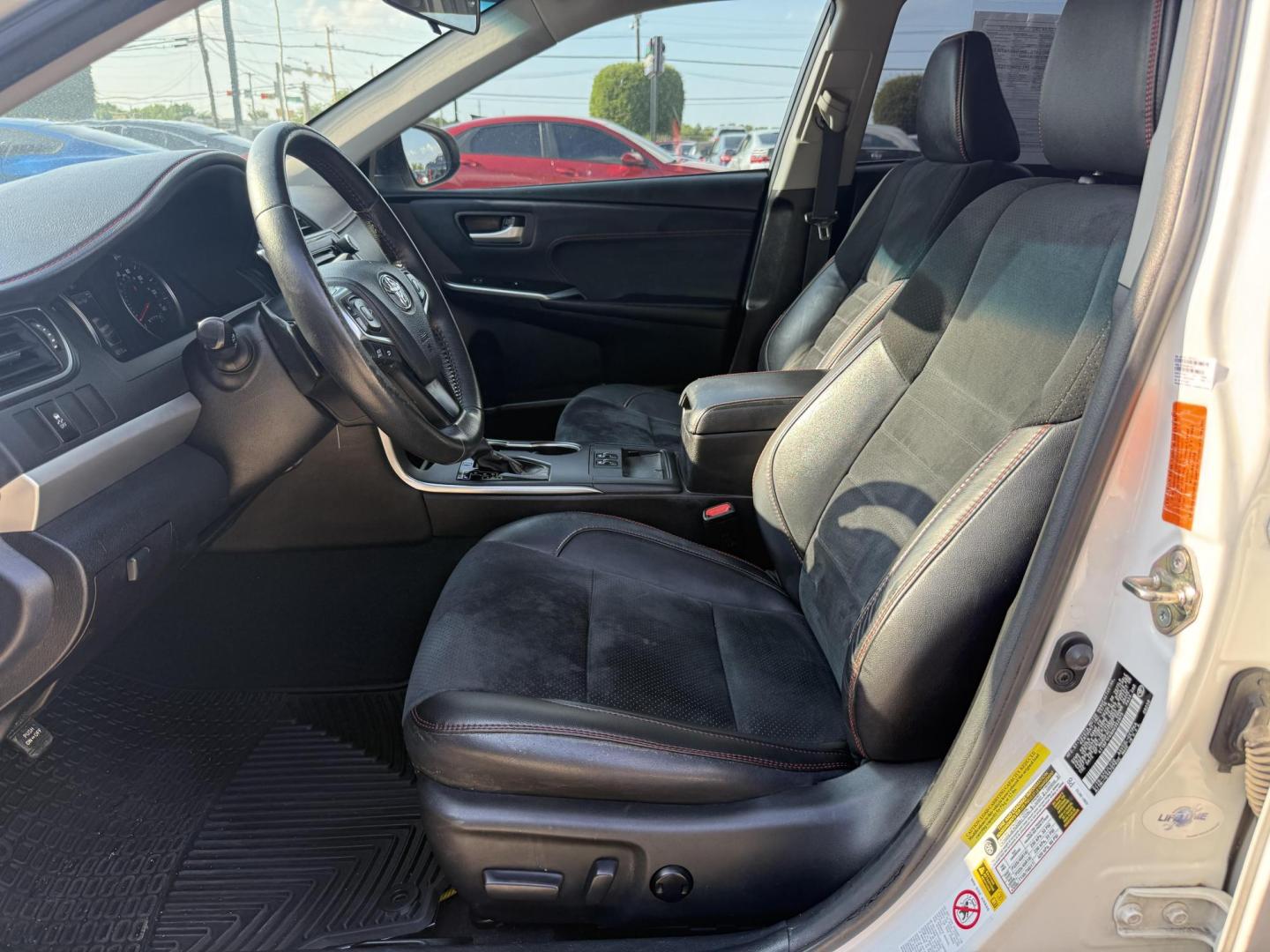 2017 Super White /Black and Ash, leather/suede Black, leather/suede Toyota Camry 55375 (4T1BF1FK8HU) with an 2.5L L4 DOHC 16V engine, 6-Speed Automatic transmission, located at 2401 E Main St., Grand Prairie, TX, 75050, (972) 262-4440, 32.748981, -96.969643 - Photo#8