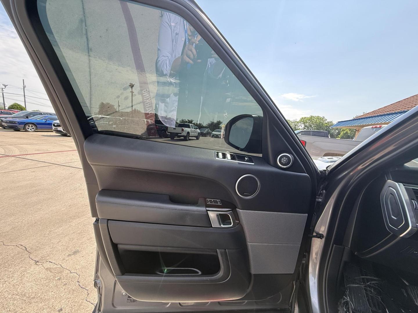 2019 Bosphorus Grey SVO Ultra Metallic Gloss /Ebony w/Cirrus Headliner, premium leather Ebony, p Land Rover Range Rover Sport 66602 (SALWR2RV3KA) with an 3.0L V6 24V DOHC SUPERCHARGED engine, 8-Speed Automatic transmission, located at 2401 E Main St., Grand Prairie, TX, 75050, (972) 262-4440, 32.748981, -96.969643 - Photo#8