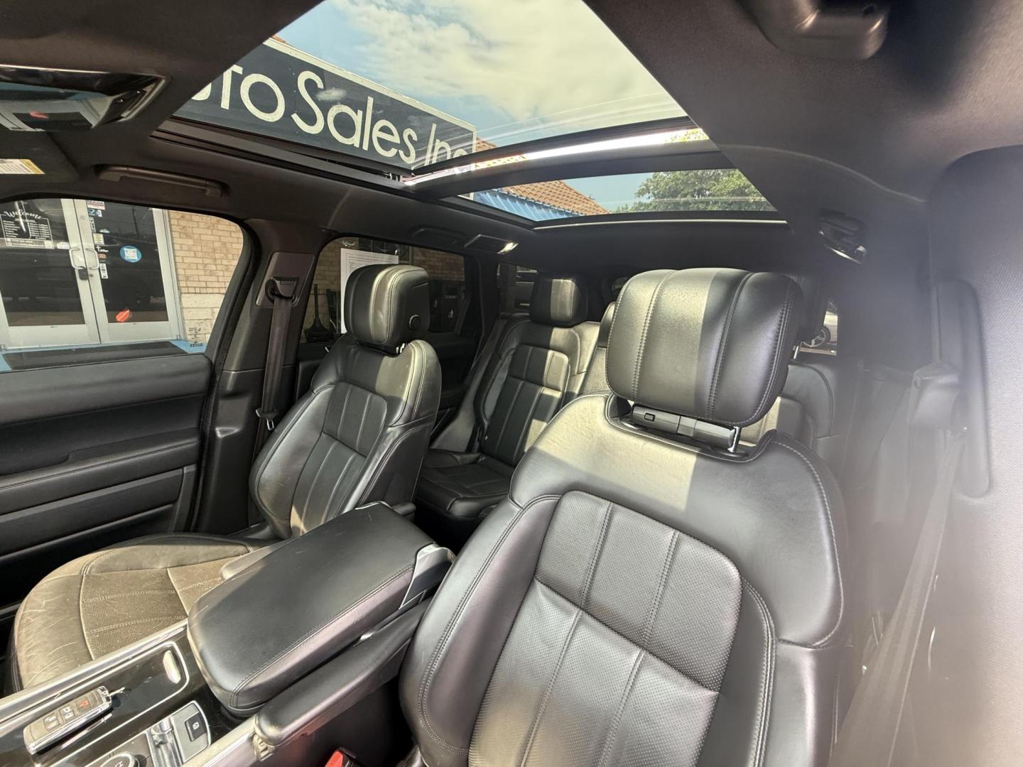 2019 Bosphorus Grey SVO Ultra Metallic Gloss /Ebony w/Cirrus Headliner, premium leather Ebony, p Land Rover Range Rover Sport 66602 (SALWR2RV3KA) with an 3.0L V6 24V DOHC SUPERCHARGED engine, 8-Speed Automatic transmission, located at 2401 E Main St., Grand Prairie, TX, 75050, (972) 262-4440, 32.748981, -96.969643 - Photo#21