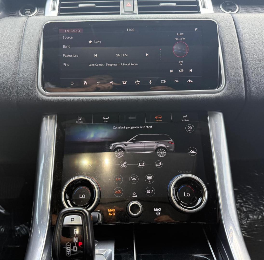 2019 Bosphorus Grey SVO Ultra Metallic Gloss /Ebony w/Cirrus Headliner, premium leather Ebony, p Land Rover Range Rover Sport 66602 (SALWR2RV3KA) with an 3.0L V6 24V DOHC SUPERCHARGED engine, 8-Speed Automatic transmission, located at 2401 E Main St., Grand Prairie, TX, 75050, (972) 262-4440, 32.748981, -96.969643 - Photo#24