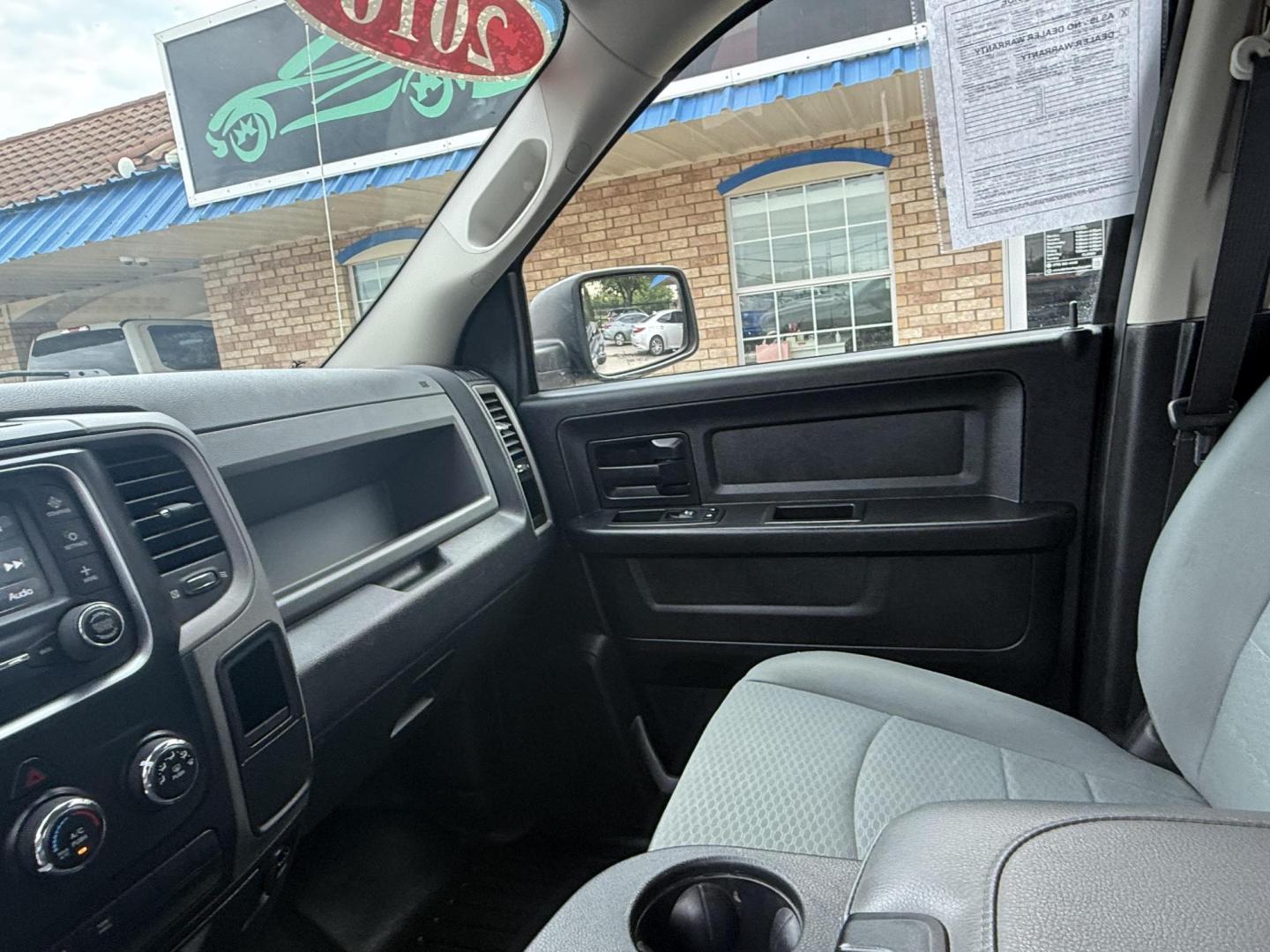 2016 Black Clear Coat /Black/Diesel Gray, cloth Black/Diesel Gray, vinyl RAM 1500 53842 (1C6RR6FG2GS) with an 3.6L V6 DOHC 24V FFV engine, 8-Speed Automatic transmission, located at 2401 E Main St., Grand Prairie, TX, 75050, (972) 262-4440, 32.748981, -96.969643 - Photo#22