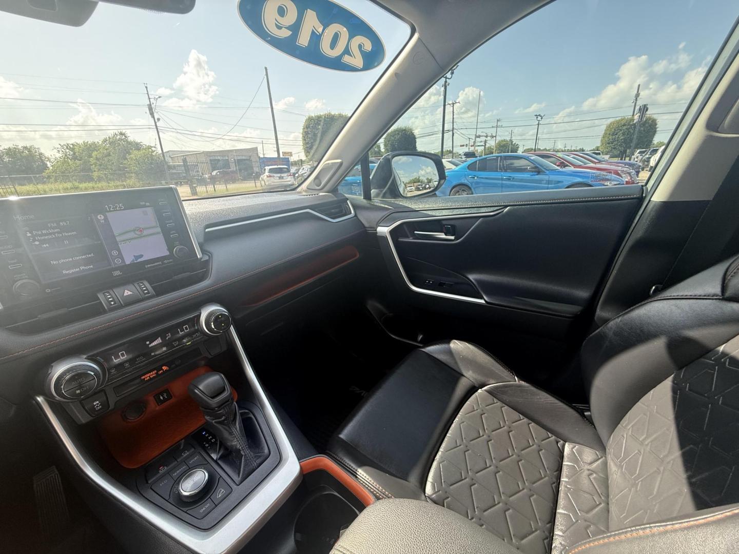 2019 Lunar Rock /Black, leatherette Mocha, leatherette Toyota RAV4 67278 (2T3J1RFV9KC) with an 2.5L L4 DOHC 16V engine, 8-Speed Automatic transmission, located at 2401 E Main St., Grand Prairie, TX, 75050, (972) 262-4440, 32.748981, -96.969643 - Photo#20