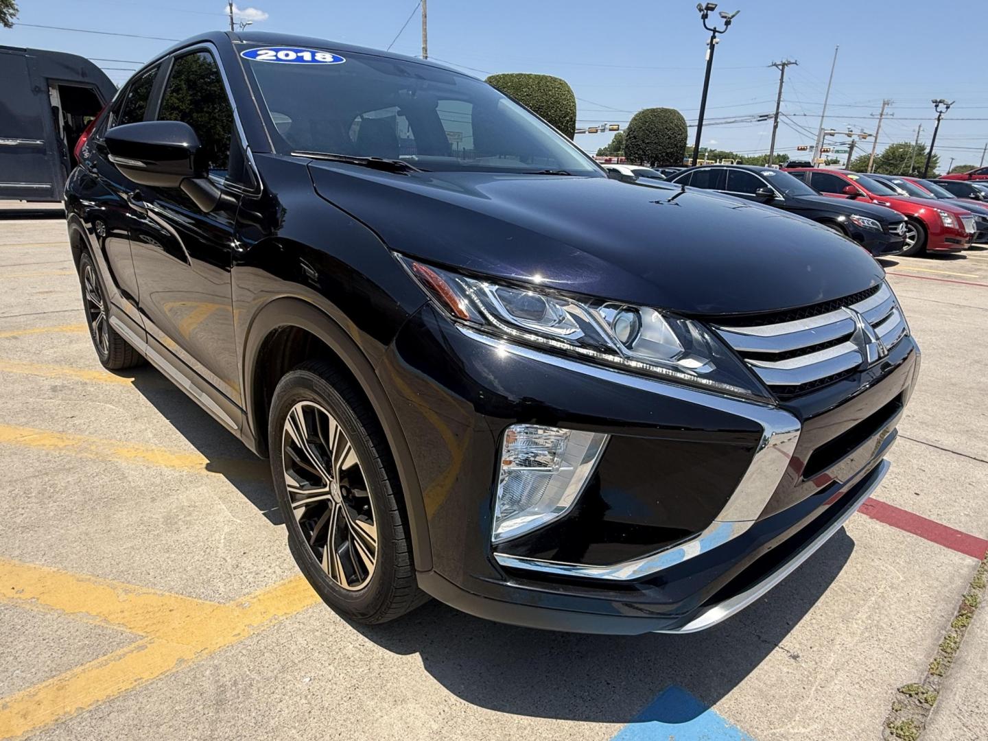 2018 Tarmac Black Metallic /Black, premium cloth Gray, premium cloth Mitsubishi Eclipse Cross 61264 (JA4AT5AA4JZ) with an 1.5L L4 DOHC 16V engine, Continuously Variable Transmission transmission, located at 2401 E Main St., Grand Prairie, TX, 75050, (972) 262-4440, 32.748981, -96.969643- Photo#30